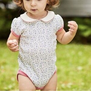 Matilda Jane When I Grow Up One Piece Bodysuit Coral Blue White Size 6-12 Months